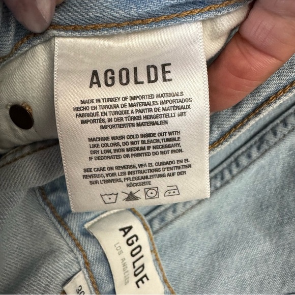 AGOLDE Parker Jeans in Pivot Size 30 Relaxed Straight Leg Denim Crop Button Fly - Picture 7 of 12